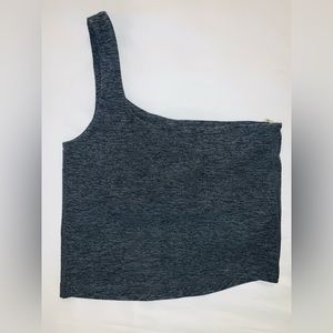 Beyond Yoga Spacedye One and Only Shoulder Cropped Tank - Black-Charcoal